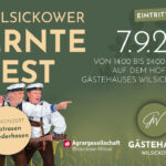 Motiv für das Wilsickower Erntefest am 7. September 2024 auf dem Hof des Gästehauses Wilsickow.